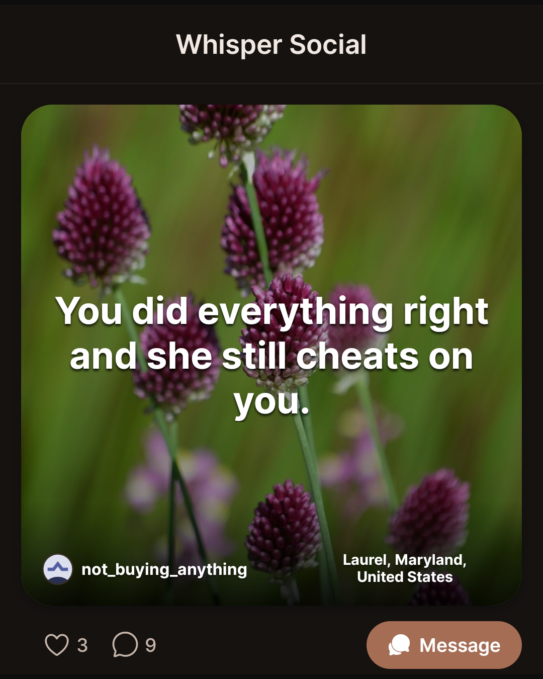 You did everything right and she still cheats on you.