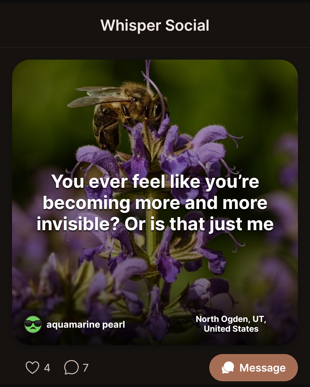 You ever feel like you’re becoming more and more invisible? Or is that just me