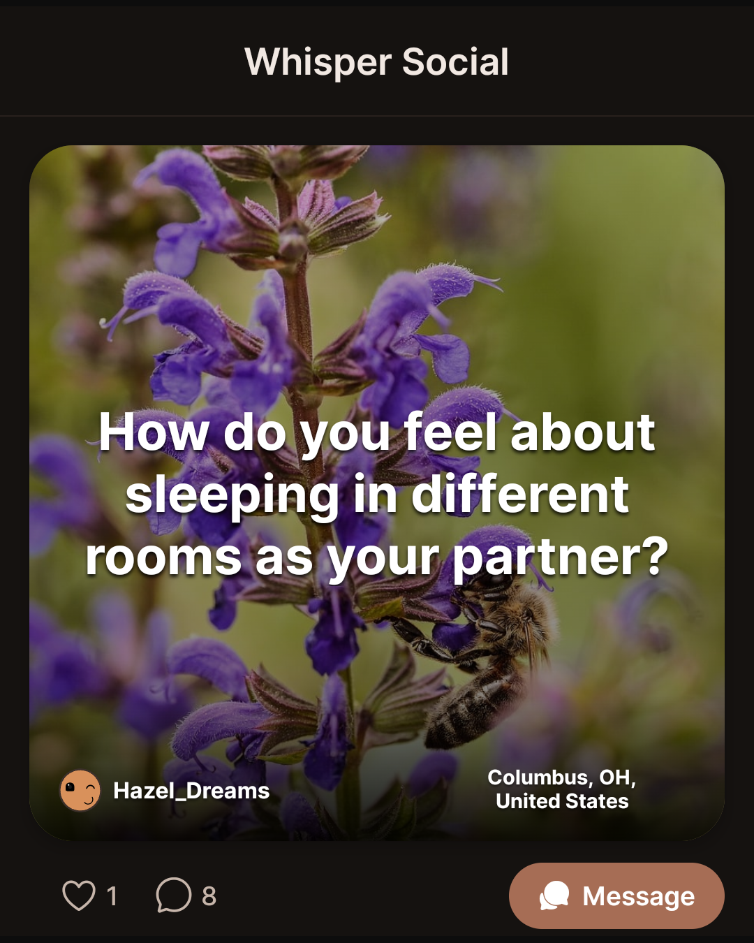 How do you feel about sleeping in different rooms as your partner?