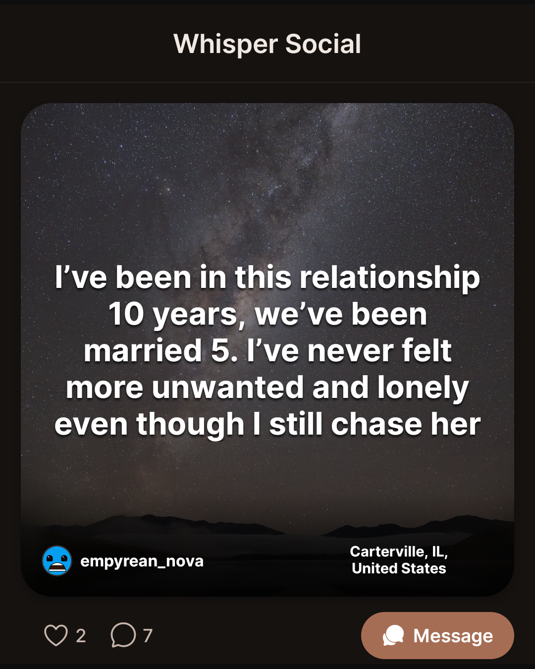 I’ve been in this relationship 10 years, we’ve been married 5. I’ve never felt more unwanted and lonely even though I still chase her