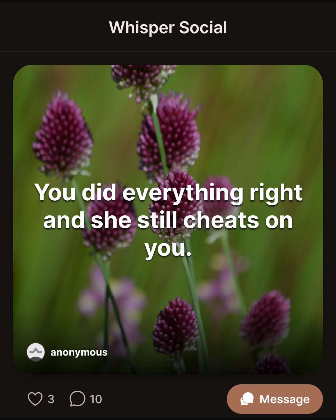 You did everything right and she still cheats on you.