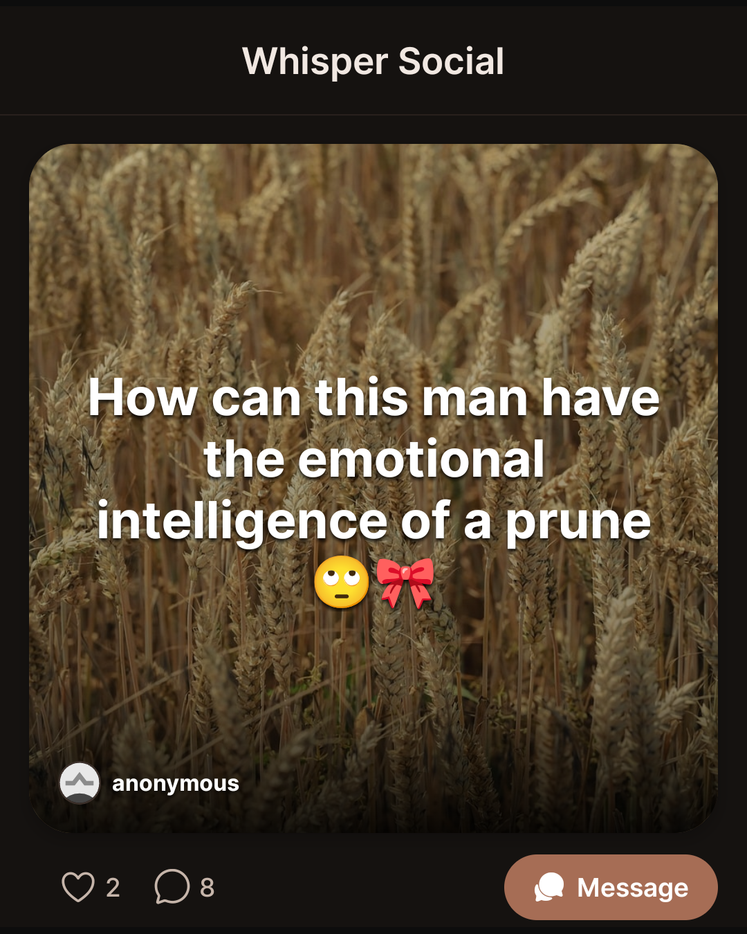 How can this man have the emotional intelligence of a prune🙄🎀