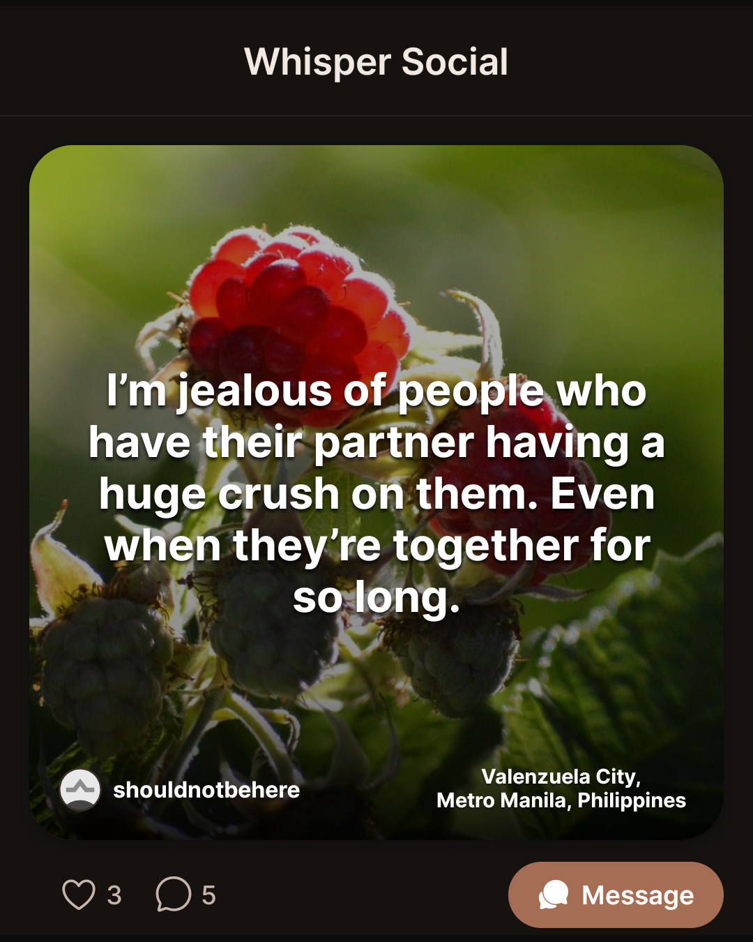 I’m jealous of people who have their partner having a huge crush on them. Even…