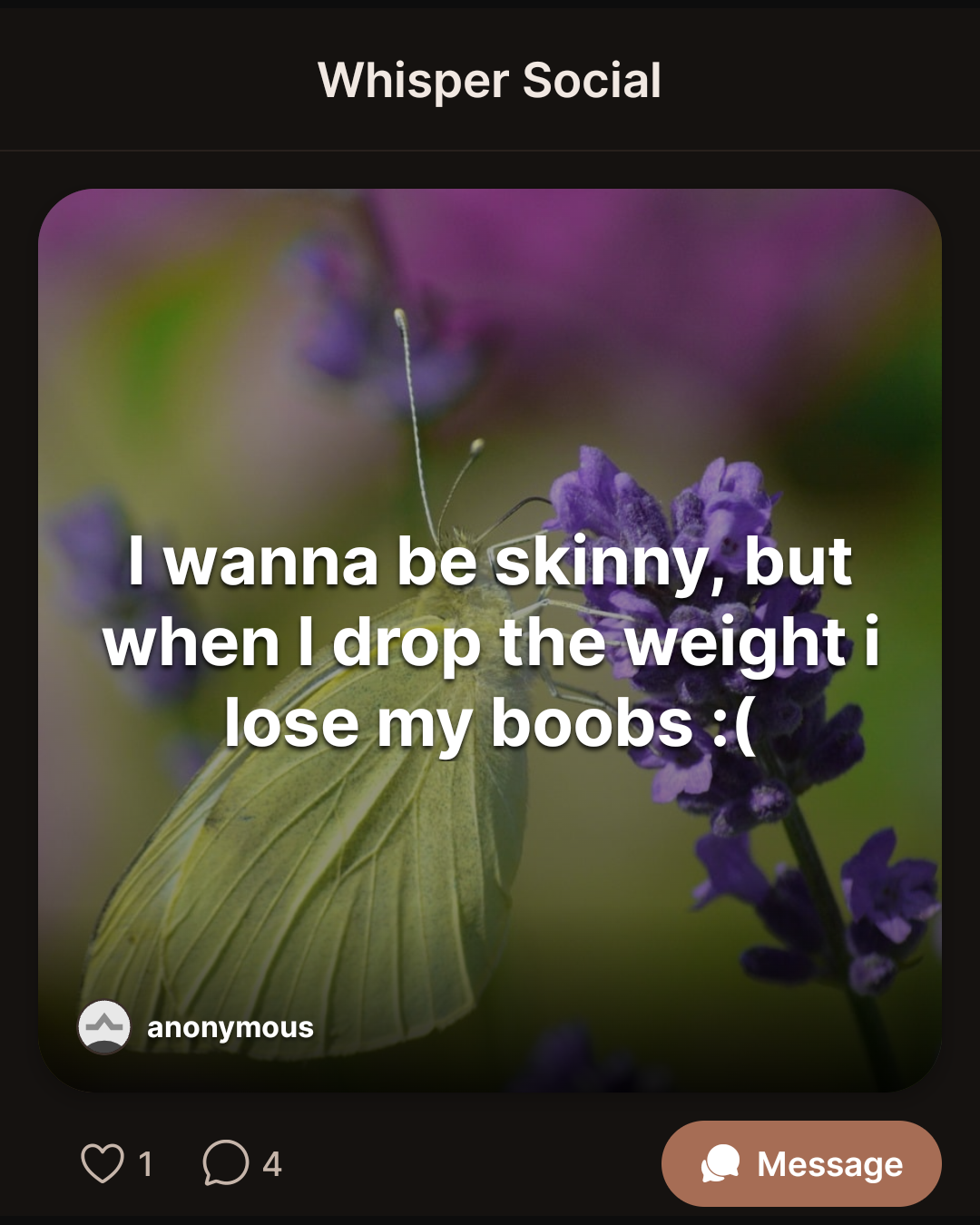 I wanna be skinny, but when I drop the weight i lose my boobs :(
