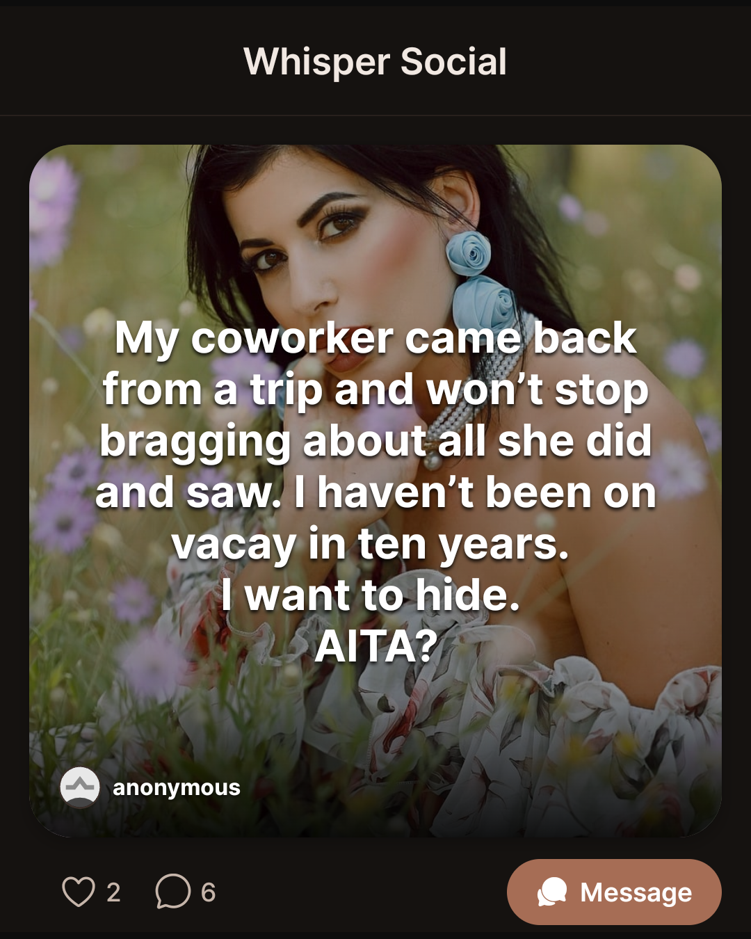 My coworker came back from a trip and won’t stop bragging about all she did and saw. I haven’t been on vacay in ten years. I want to hide. AITA?