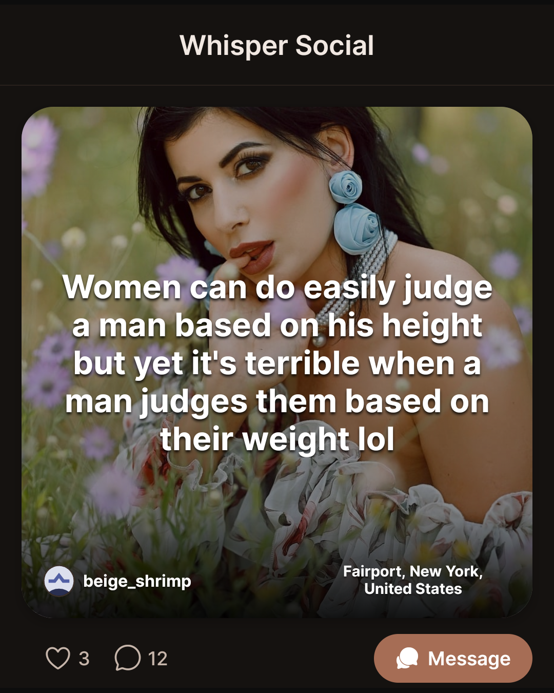 Women can do easily judge a man based on his height but yet it’s terrible when…