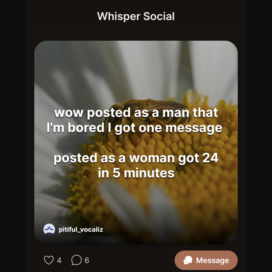 Posted anonymously on Whisper