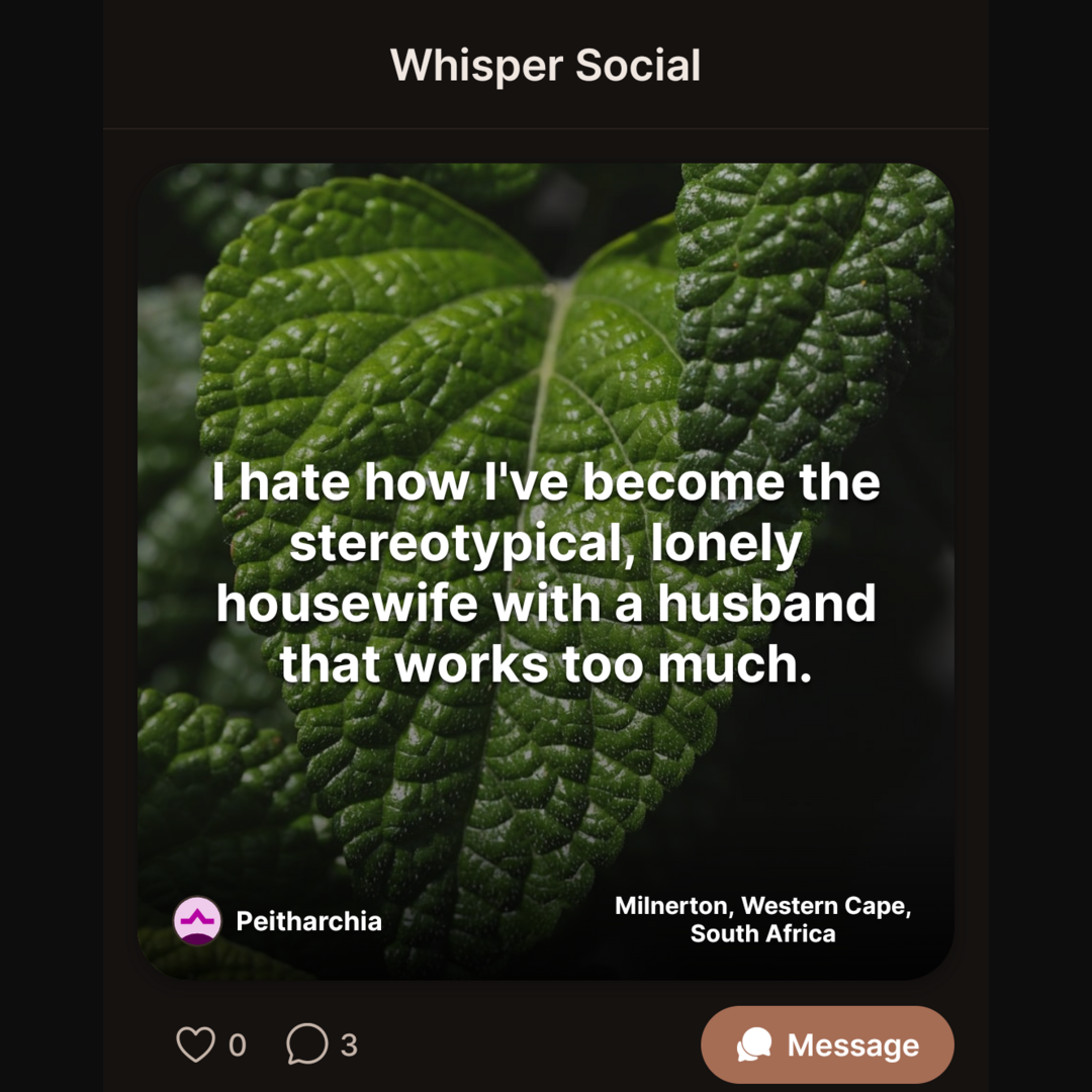 Posted anonymously on Whisper