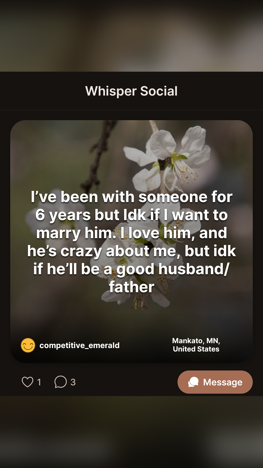 Posted anonymously on Whisper