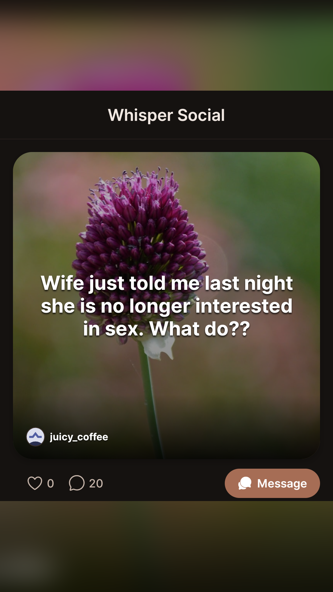 Posted anonymously on Whisper