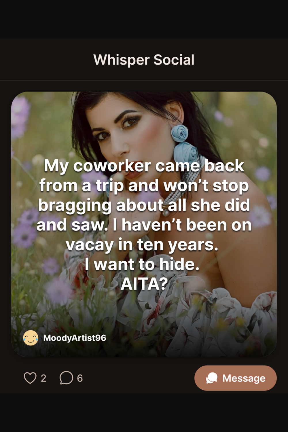 Trending anonymous confession on Whisper