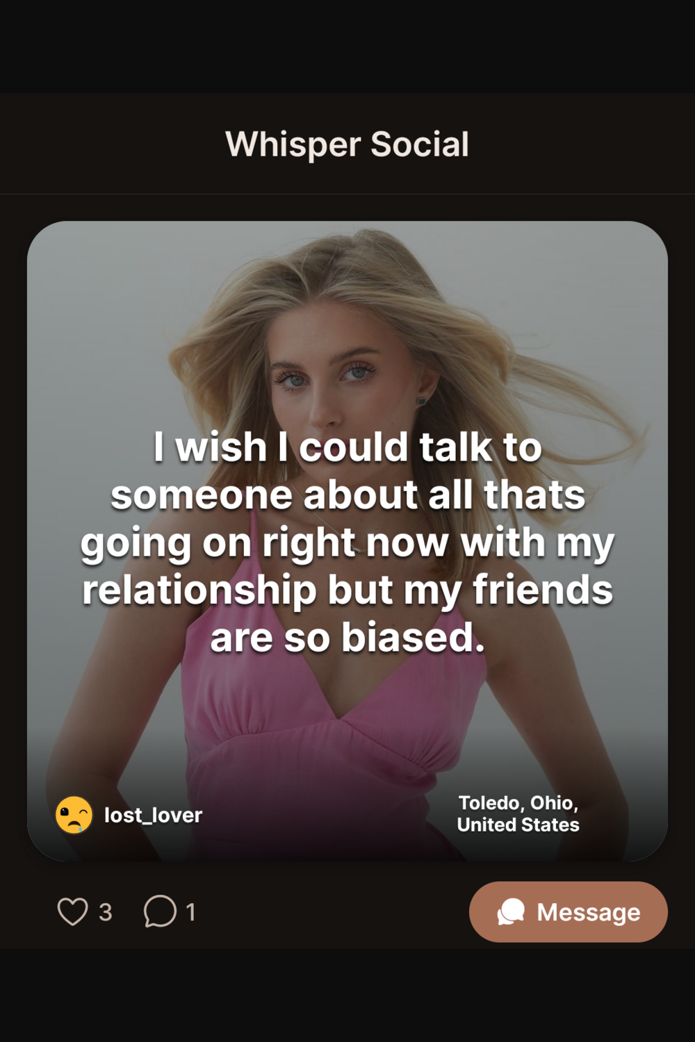 Whisper Social — anonymous confessions